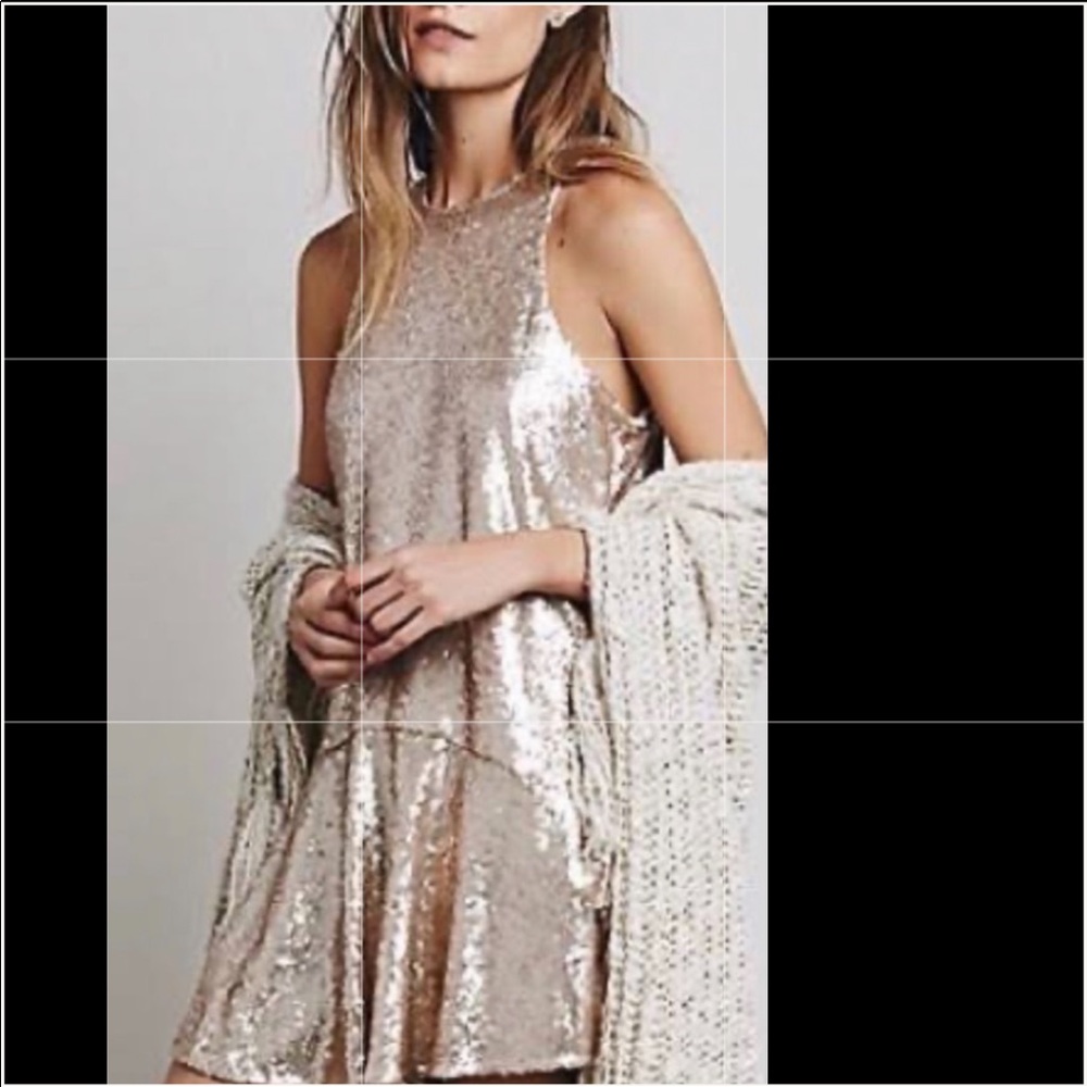 free people gold sequin dress